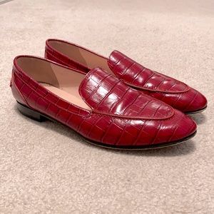J. Crew Academy Loafers Crocodile-Embossed Leather